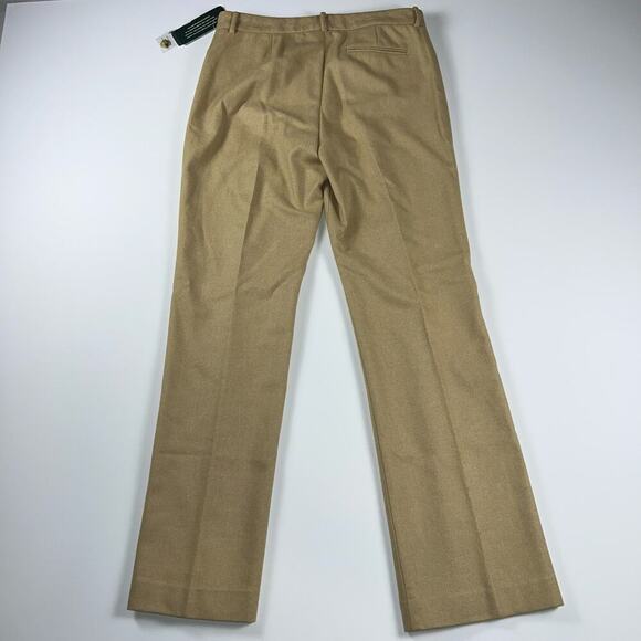 Lauren by Ralph Lauren Adelle Virgin Wool Tan Herringbone Dress Pants Size 8 - Picture 8 of 12